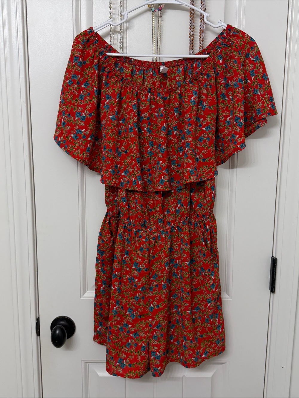 Women’s Floral Off Shoulder Romper Medium